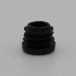 3/4" 14-20 Gauge Round Black Poly Insert Glide  Matte Finish 1134-U-71