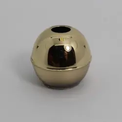 3/8" Id  3/4" Od Round Brass Plated Plastic Ball Cap With 0.24" Thru Hole 1440-Bc-Th-Bp-X