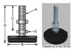 Steel PolyMount™ 1.58”, 2”, 3”, 4” dia base (Stud Style, Metric)