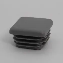 1" 14-20 Gauge Square Ash Gray Poly Insert Glide  Matte Finish 1202-U-Ag-19