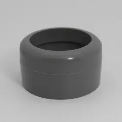 1-1/8" Id Round Gray Poly Reducing Cap With 1" Thru Hole  1/2" Sidewall Length 1444-Rc-G-4