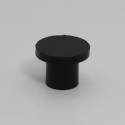 0.180" Id Round Black Poly Cap With 5/8 Od Base  3/8" Sidewall Length 1500-Mc