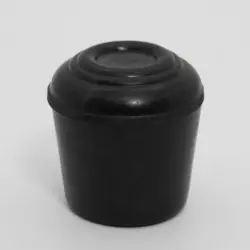 7/8" Id Round Black Contemporary Rubber Tip W/Steel Washer Insert  0.95" Sidewall Length 1900-B-23