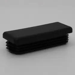 1" X 2-1/2" 14-20 Gauge Rectangular Black Poly Insert Glide  Textured Head 1456-Ut-19