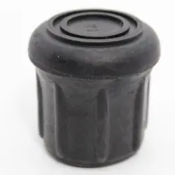 1-1/8" Id Round Black Ribbed Rubber Tip 1-3/8" Sidewall Length  2100-B-Rt-Nw-12