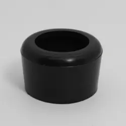 7/8" Id To 3/4" Id Round Black Soft Pvc Reducing Cap  0.65" Tall 1442-Rc-19