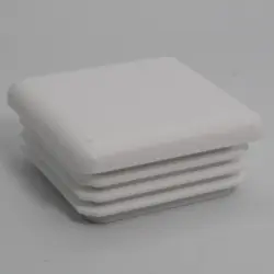 1-1/2" 10-14 Gauge Square White Poly Insert Glide  Matte Finish 1247-U-W-19