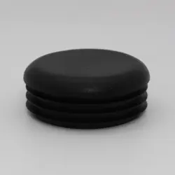 2" 14-19 Gauge Round Black Poly Insert Glide  Matte Finish 1501-U-71