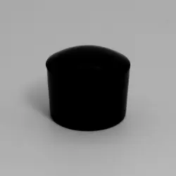 5/8" Id Round Black Poly Low Silhouette Cap Rounded Bottom 1442