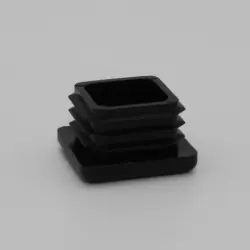 1" 11-14 Gauge Square Black Poly Insert Glide  Matte Finish 1188-U-71
