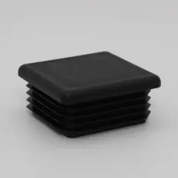 1-3/4" 10-15 Gauge Square Black Poly Insert Glide  Matte Finish 1394-U-71