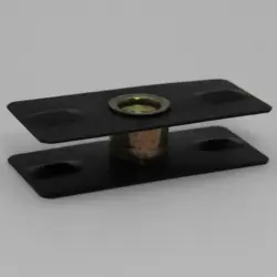 Rectangular Heavy Duty Tube Connector, 1" x 2" OD, 16-18 Gauge, 1/4-20 Thread, 0.87" X 1.91" Clip OD