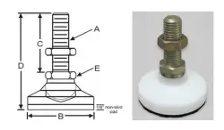 Delrin® Level-It™ (Stud Style, Non-skid, Metric)