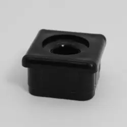 1" 18 Ga Square Black Linear Poly Insert With 0.30" Thru Hole  Ribs Od 0.91-0.92 1187-Wh-6