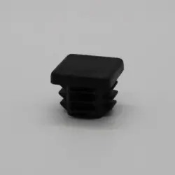 3/4" 14-20 Gauge Square Black Poly Insert Glide  Matte Finish 1257-U-70