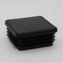 1-3/4" 14-20 Gauge Square Black Poly Insert Glide  Matte Finish 1580-U-19