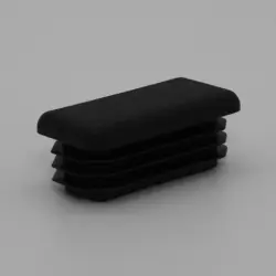 3/4" X 1-1/2" 14-20 Gauge Rectangular Black Poly Insert Glide  Matte Finish 1373-U-70