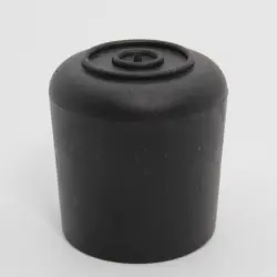 1-1/8" Id Round Black Contemporary 80 Durometer Tpr Rubber Tip  0.30" Thick Base 2100-B-Nw-67