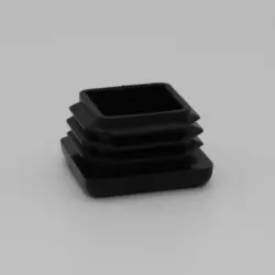 1" 14-20 Gauge Square Black Poly Insert Glide  Matte Finish 1202-U-14