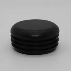 1-3/4" 14-20 Gauge Round Black Poly Insert Glide  Matte Finish 1360-U-71