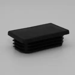 1-1/4" X 2" 11-19 Gauge Rectangular Black Poly Insert Glide  Matte Finish 1376-U-70