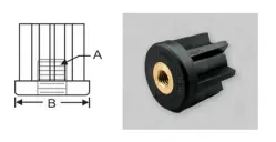 Threaded Tube Ends (Round, Brass Insert, Metric)