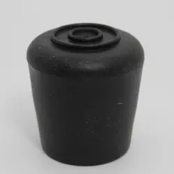 1" Id Round Black Contemporary 65 Durometer Tpr Rubber Tip  Sidewall Length 1-1/4" 2000-Bs-Nw-67