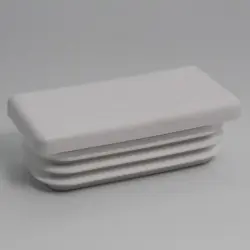 1" X 2" 10-14 Gauge Rectangular White Poly Insert Glide  Matte Finish 1422-U-W-14