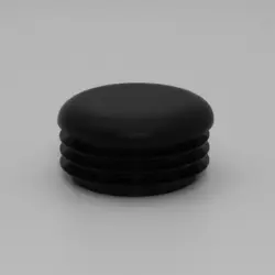 1-3/8" 14-20 Gauge Round Black Poly Insert Glide  Matte Finish 1382-U-14