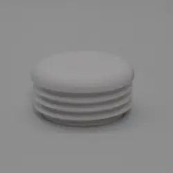 1-3/8" 14-20 Ga. Round White Poly Insert Glide  Matte Finish 1382-U-W-14