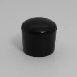 1/2" Id Round Black Poly Medium Duty Cap 1/2" Sidewall Length  Rounded Bottom 1441-25