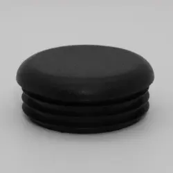 2" 10-14 Gauge Round Black Poly Insert Glide  Matte Finish 1395-U-19
