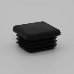 1-1/4" 10-14 Gauge Square Black Poly Insert Glide  Matte Finish 1377-U-71