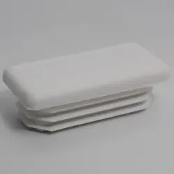 1" X 2" 10-14 Gauge Rectangular White Poly Insert Glide  Matte Finish 1422-U-W-19