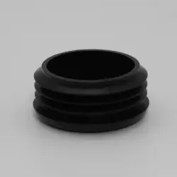 1-1/2" 14-20 Gauge Round Black Poly Insert Glide  Matte Finish 1201-U-19
