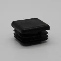 1-1/8" 14-20 Gauge Square Black Poly Insert Glide  Matte Finish 1281-U-19