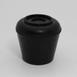 3/4" Id Round Black Contemporary Rubber Tip With Steel Washer Insert  0.88" Sidewall Length 1800-B-23