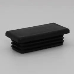 1" X 2" 10-14 Gauge Rectangular Black Poly Insert Glide  Matte Finish 1422-U-71
