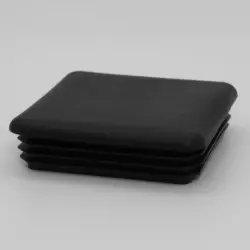 2-1/2" 10-14 Gauge Square Black Poly Insert Glide  Matte Finish 1396-U-14