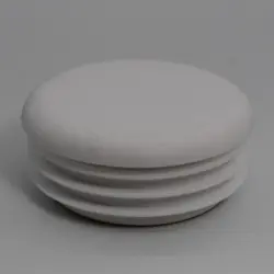 1-5/8" 14-20 Gauge Round White Poly Insert Glide  Matte Finish 1224-U-W-19