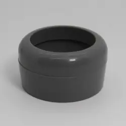 1-1/8" Id Round Gray Poly Reducing Cap With 1" Thru Hole  1/2" Sidewall Length 1444-Rc-G