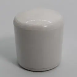 1" Id Round White Heavy Duty Poly Cap  Sidewall Length 1.15" 1735