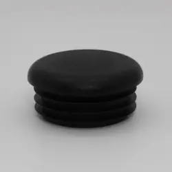 1-3/4" 10-12 Gauge Round Black Poly Insert Glide  Matte Finish 1391-U-2